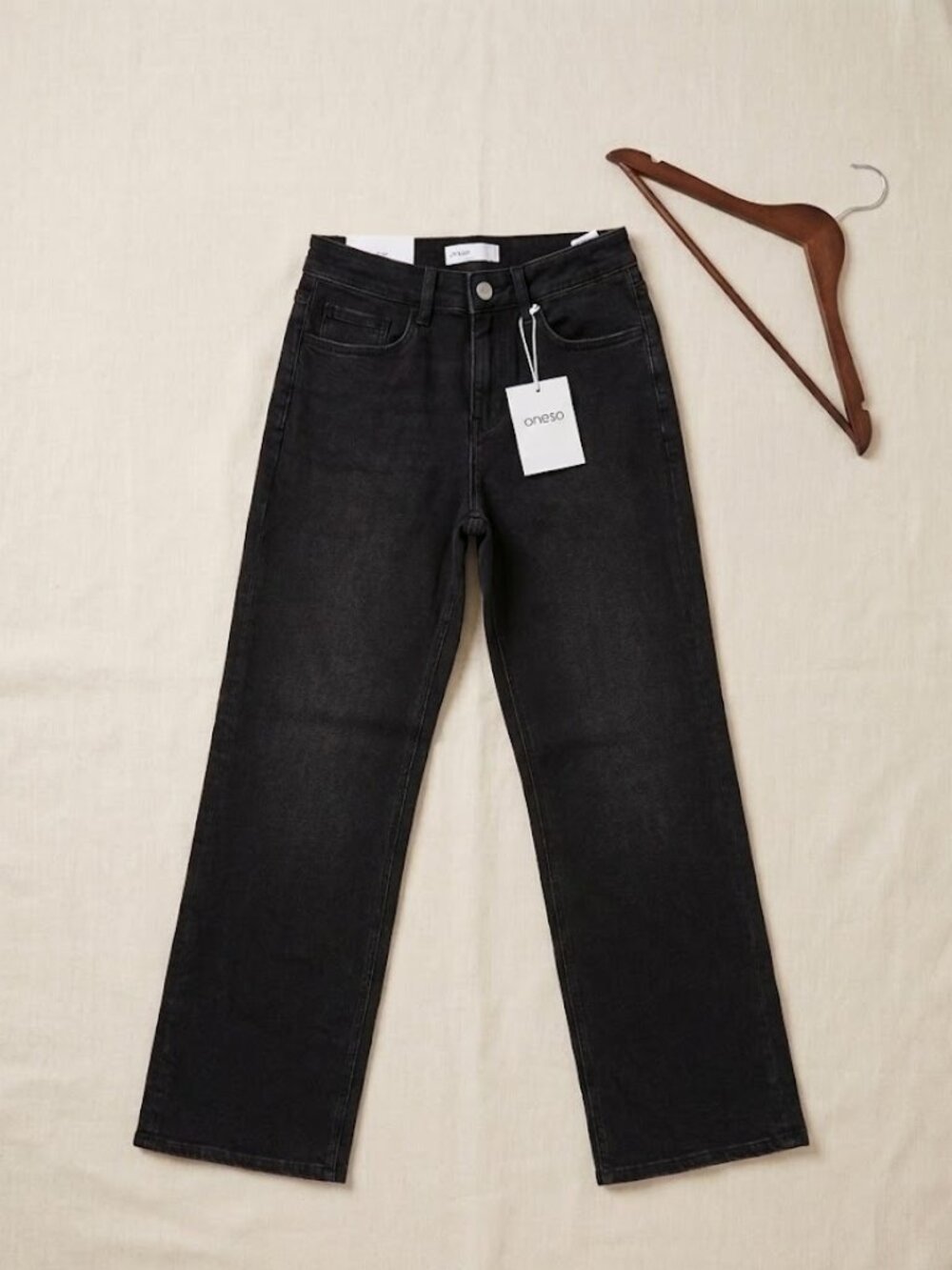 NWT Oneso Black High-Waisted Wide Leg Jeans - Size S
